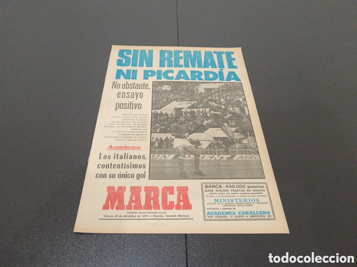 Coleccionismo deportivo: MARCA 22/12/1978 - Foto 1