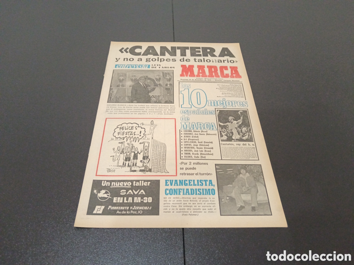 Colecionismo desportivo: MARCA 24/12/1978 LOS 10 MEJORES ESPA&Ntilde;OLES DE MARCA