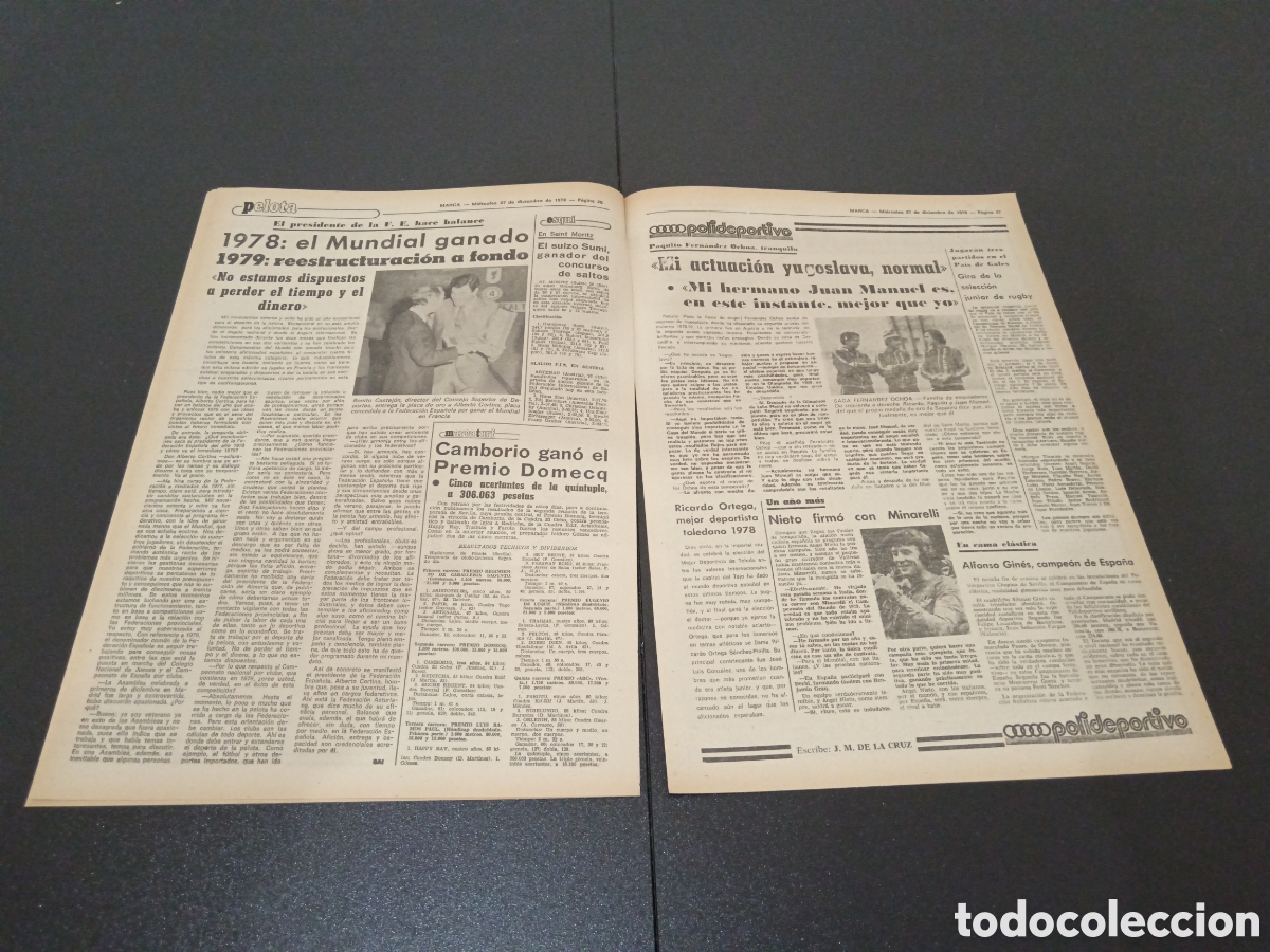 Coleccionismo deportivo: MARCA 27/12/1978 - Foto 7