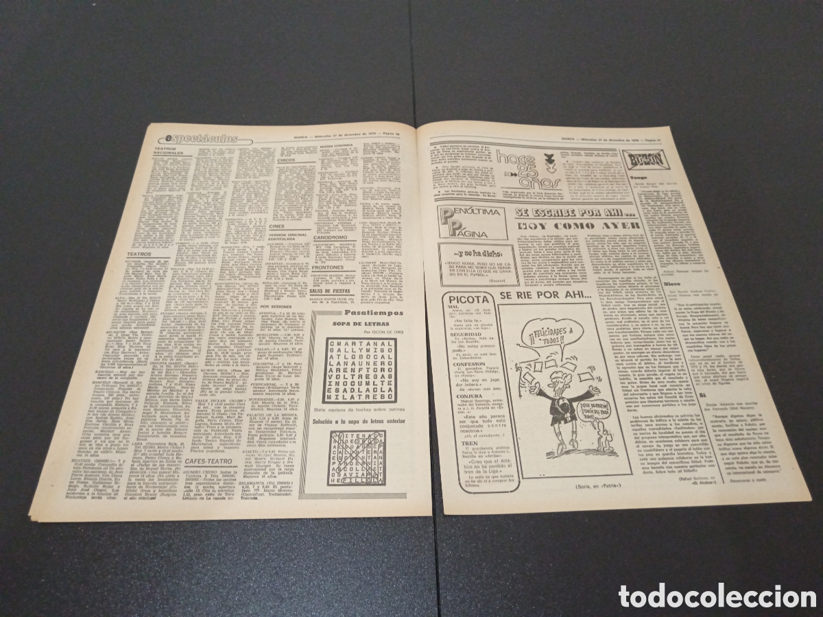 Coleccionismo deportivo: MARCA 27/12/1978 - Foto 9