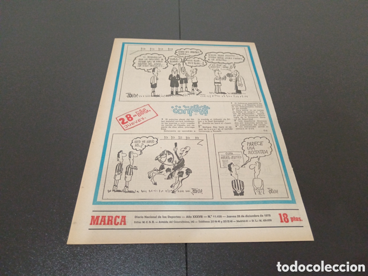 Coleccionismo deportivo: MARCA 28/12/1978 - Foto 5