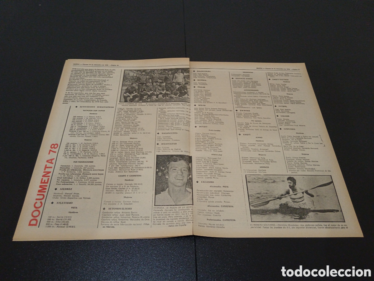 Coleccionismo deportivo: MARCA 29/12/1978 - Foto 3