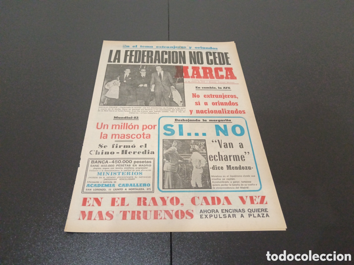 Coleccionismo deportivo: MARCA 12/01/1979 - Foto 1