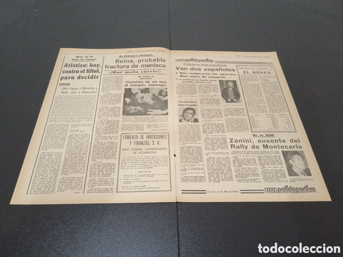 Coleccionismo deportivo: MARCA 18/01/1979 - Foto 3