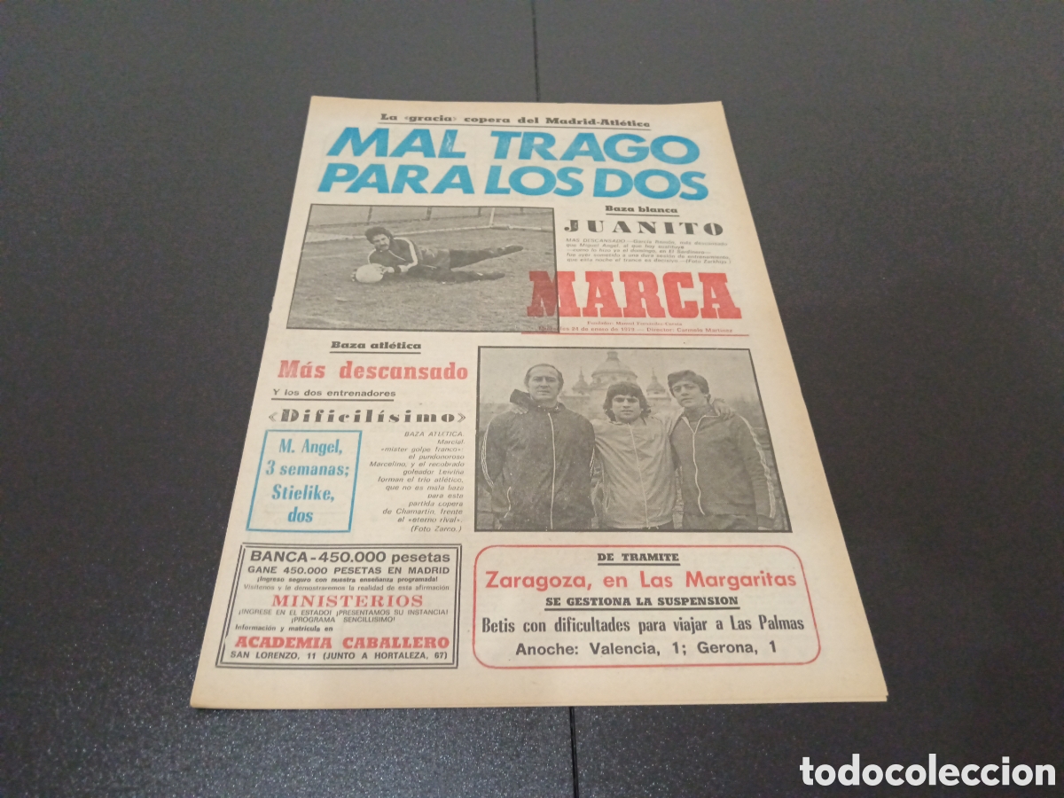 Coleccionismo deportivo: MARCA 24/01/1979 JUANITO - Foto 1