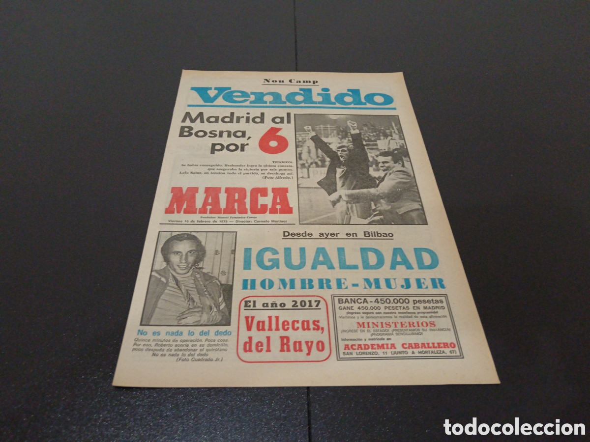 Coleccionismo deportivo: MARCA 16/02/1979 - Foto 1