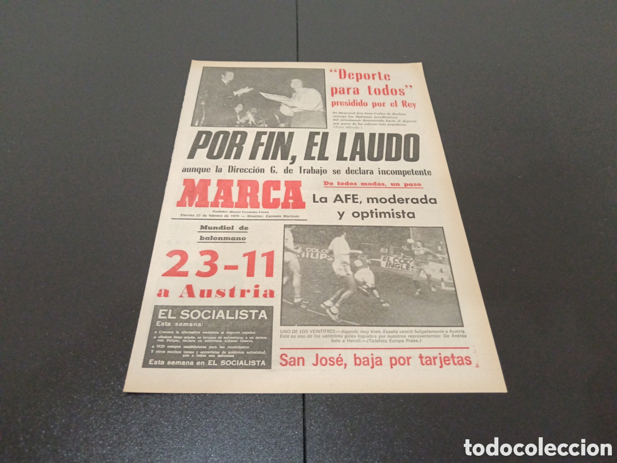 Coleccionismo deportivo: MARCA 23/02/1979 - Foto 1