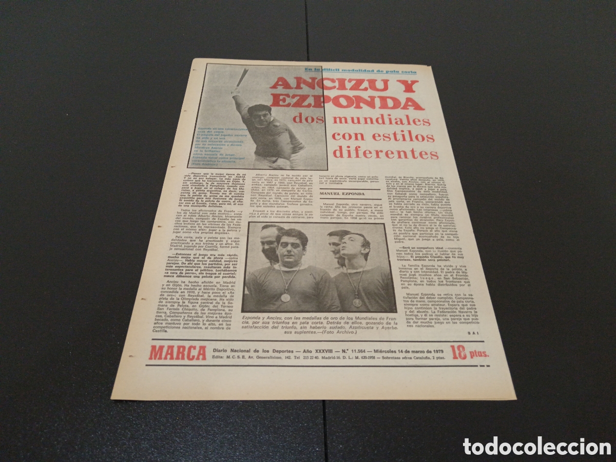 Coleccionismo deportivo: MARCA 14/03/1979 - Foto 3