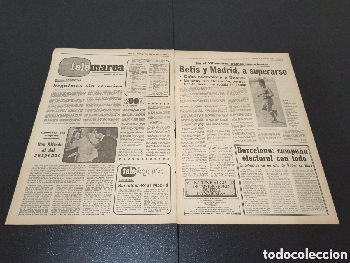 Coleccionismo deportivo: MARCA 02/04/1978 - Foto 2