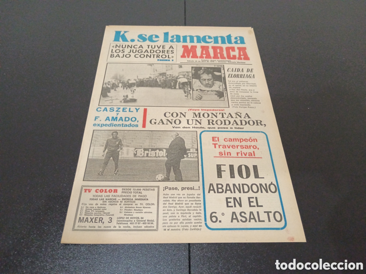Coleccionismo deportivo: MARCA 29/04/1978 - Foto 1