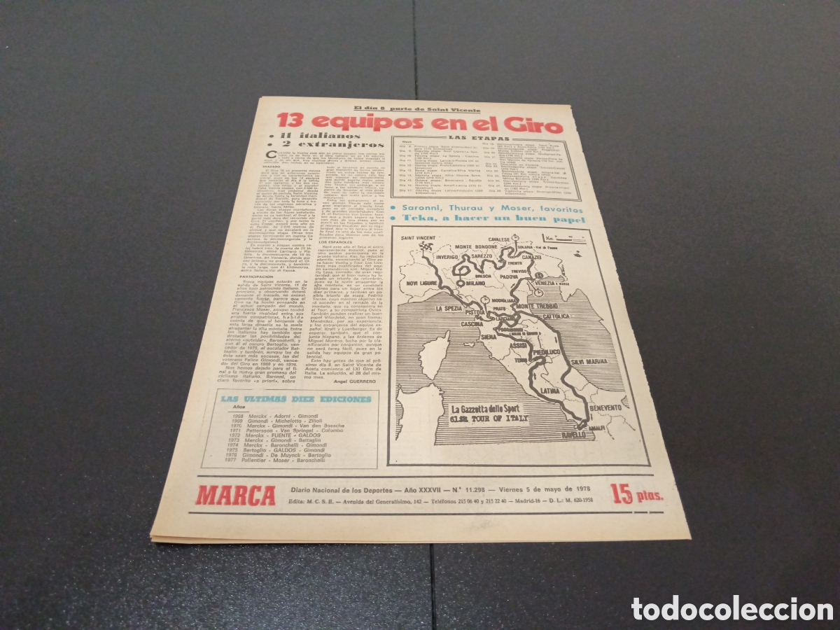 Coleccionismo deportivo: MARCA 05/05/1978 - Foto 5