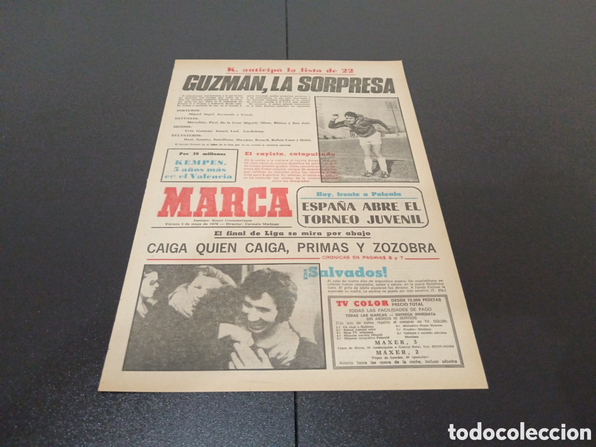Coleccionismo deportivo: MARCA 05/05/1978 - Foto 1