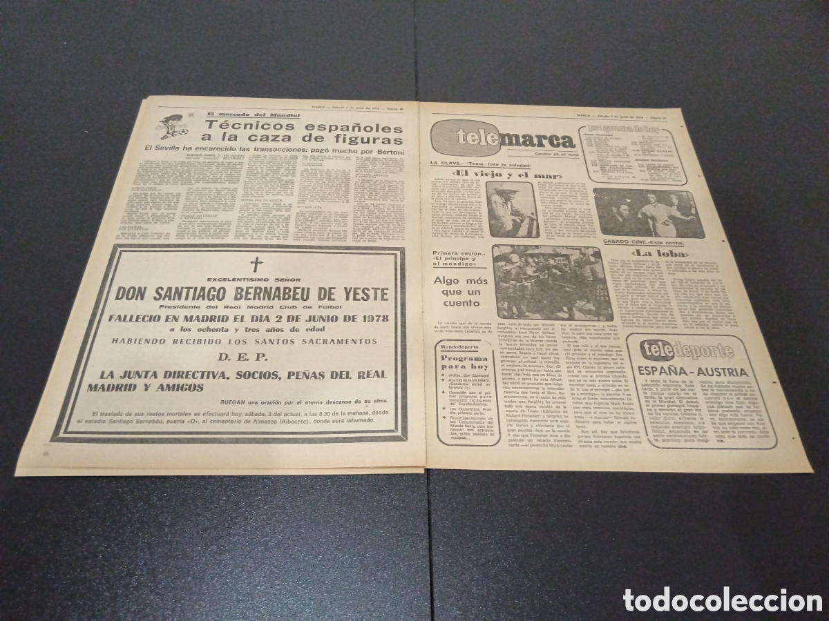 Coleccionismo deportivo: MARCA 03/06/1978 - Foto 6