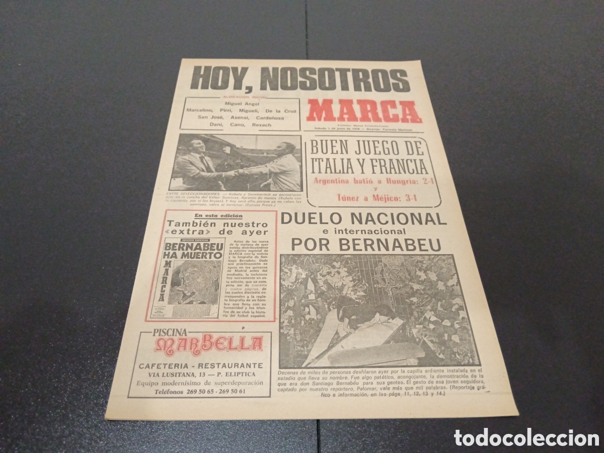 Coleccionismo deportivo: MARCA 03/06/1978 - Foto 1