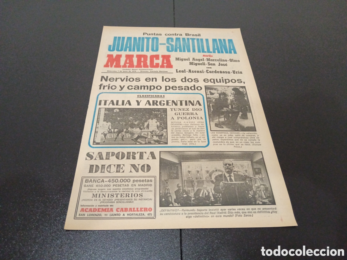 Coleccionismo deportivo: MARCA 07/06/1978 - Foto 1