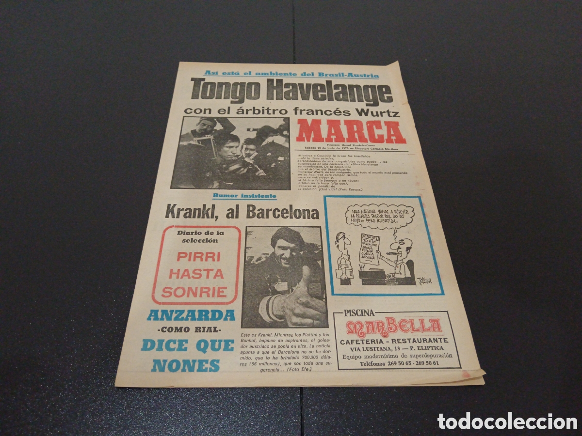 Coleccionismo deportivo: MARCA 10/06/1978 - Foto 1