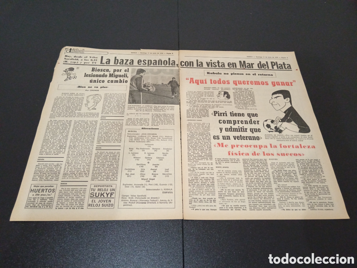Coleccionismo deportivo: MARCA 11/06/1978 - Foto 2