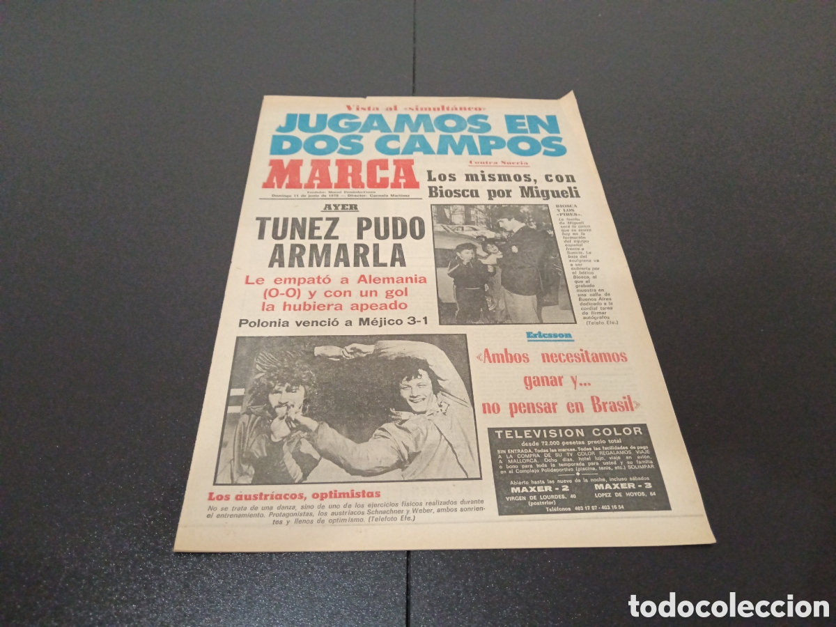 Coleccionismo deportivo: MARCA 11/06/1978 - Foto 1
