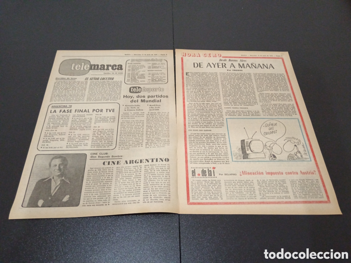 Coleccionismo deportivo: MARCA 14/06/1978 - Foto 2