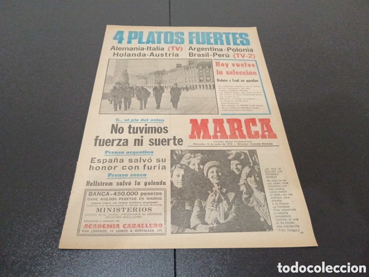 Coleccionismo deportivo: MARCA 14/06/1978 - Foto 1
