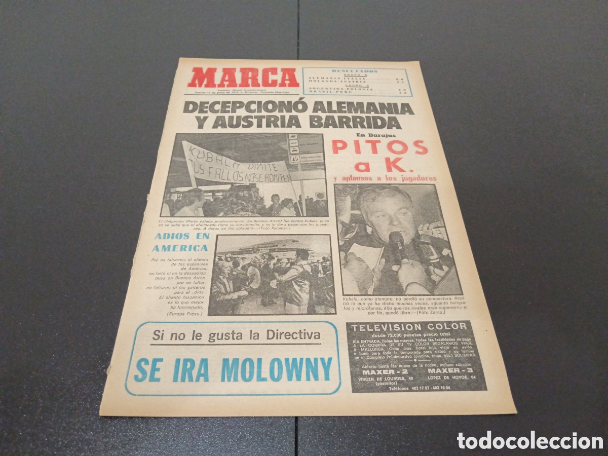 Coleccionismo deportivo: MARCA 15/06/1978 - Foto 1