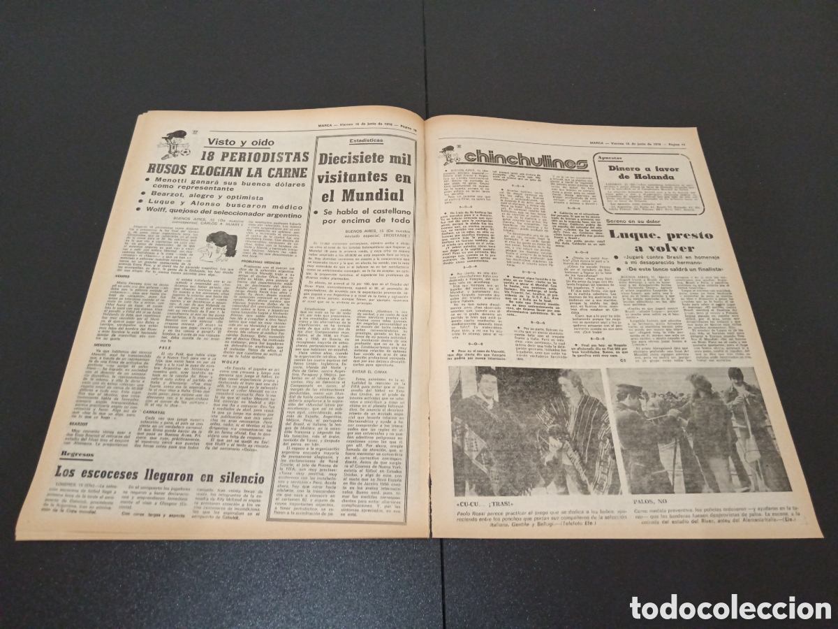 Coleccionismo deportivo: MARCA 16/06/1978 - Foto 6