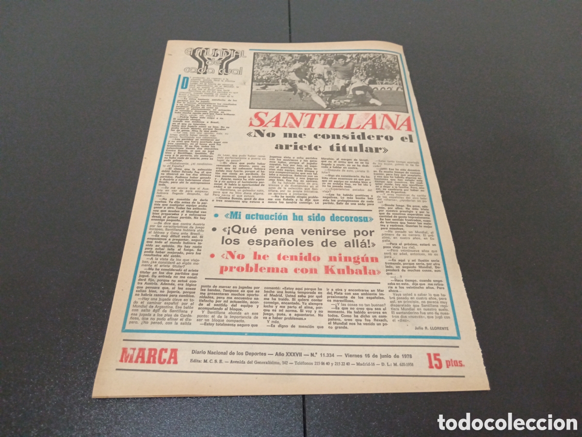 Coleccionismo deportivo: MARCA 16/06/1978 - Foto 8