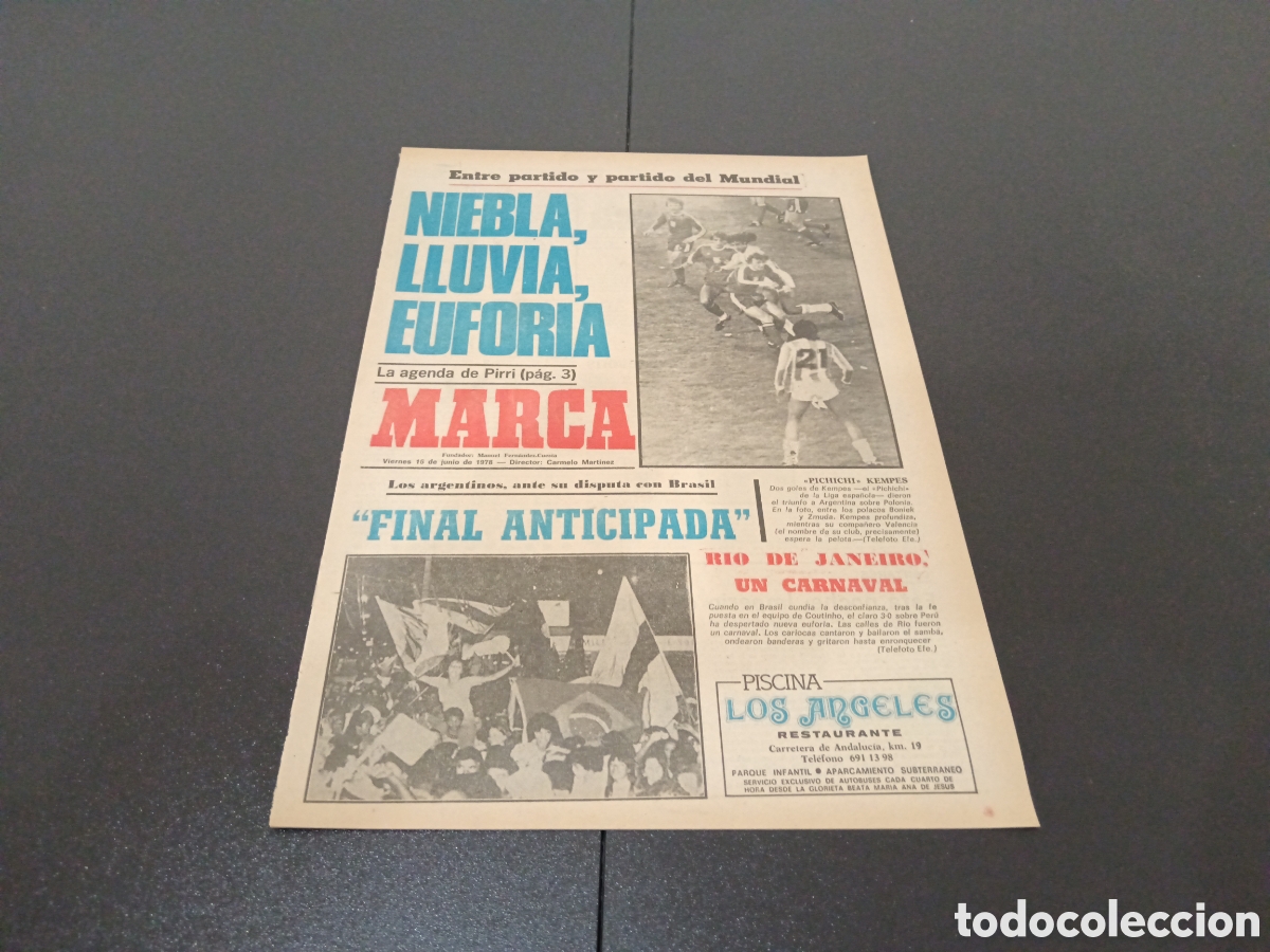 Coleccionismo deportivo: MARCA 16/06/1978 - Foto 1
