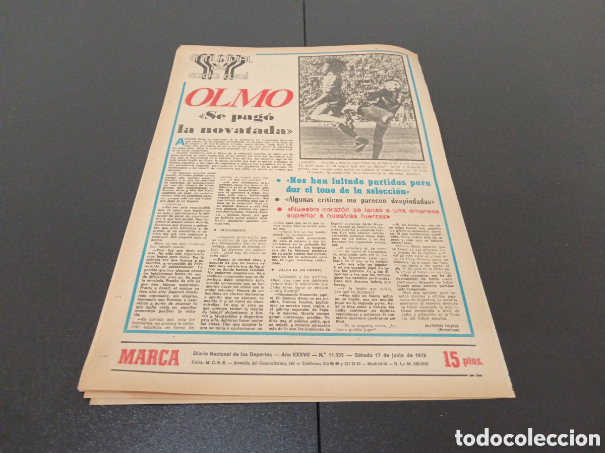 Coleccionismo deportivo: MARCA 17/06/1978 - Foto 7