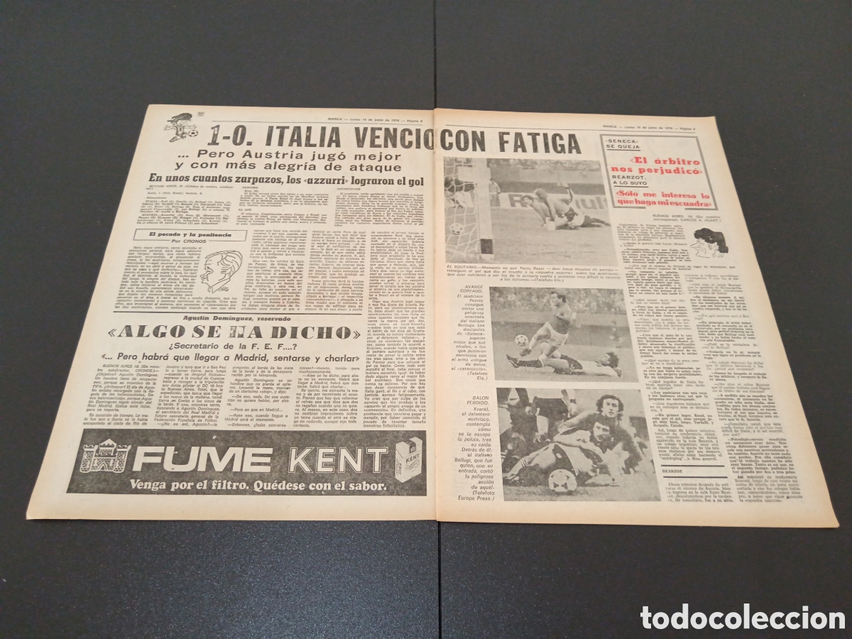 Coleccionismo deportivo: MARCA 19/06/1978 - Foto 2