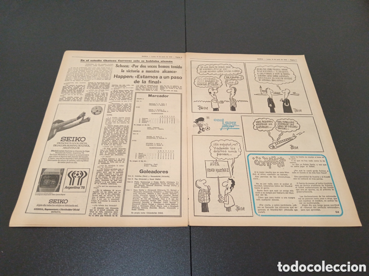 Coleccionismo deportivo: MARCA 19/06/1978 - Foto 4