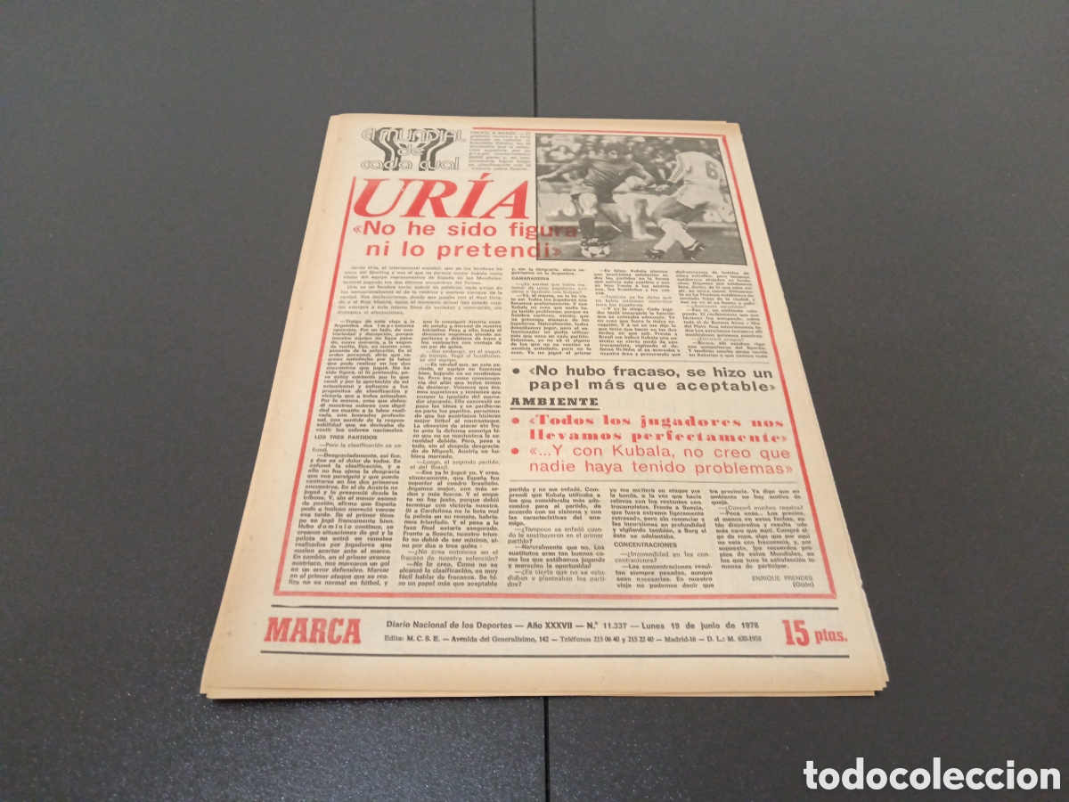 Coleccionismo deportivo: MARCA 19/06/1978 - Foto 11