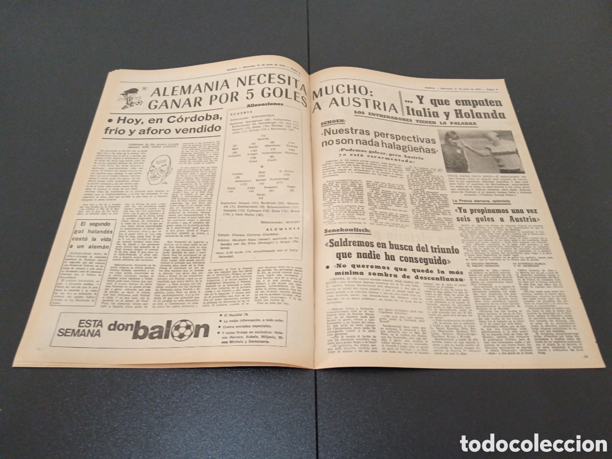 Coleccionismo deportivo: MARCA 21/06/1978 - Foto 5