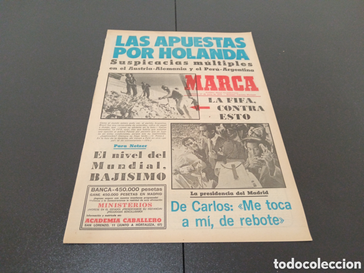 Coleccionismo deportivo: MARCA 21/06/1978 - Foto 1