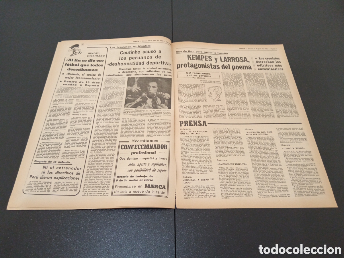 Coleccionismo deportivo: MARCA 23/06/1978 - Foto 4