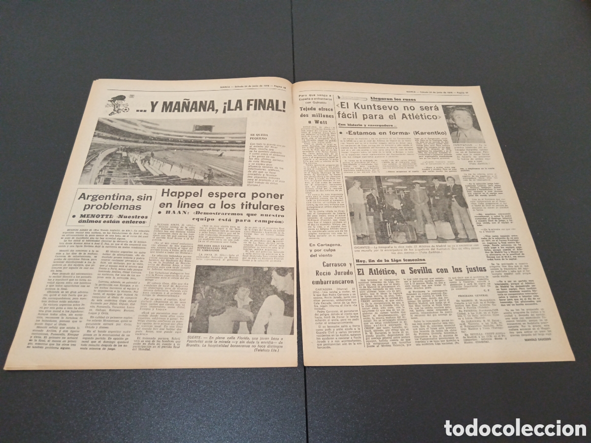 Coleccionismo deportivo: MARCA 24/06/1978 - Foto 6