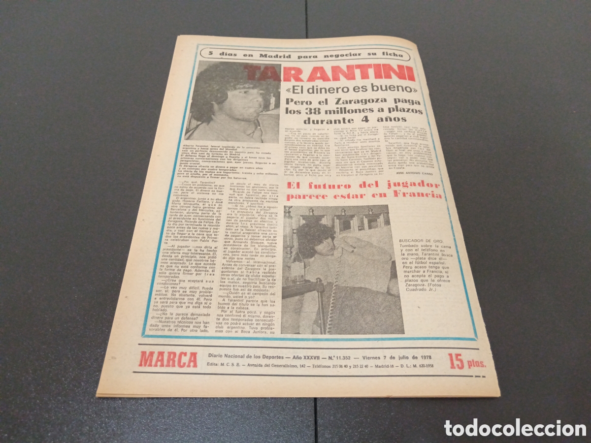 Coleccionismo deportivo: MARCA 07/07/1978 - Foto 6