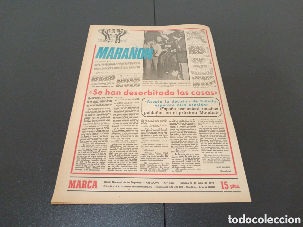 Coleccionismo deportivo: MARCA 08/07/1978 - Foto 6