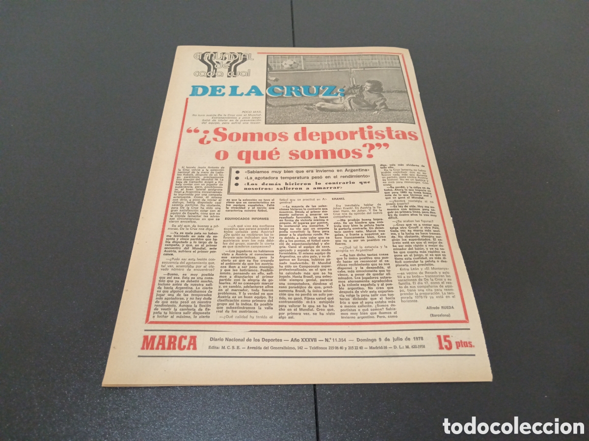 Coleccionismo deportivo: MARCA 09/07/1978 - Foto 7