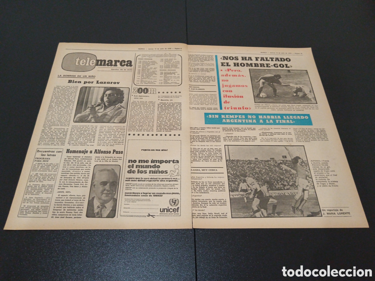 Coleccionismo deportivo: MARCA 13/07/1978 - Foto 2