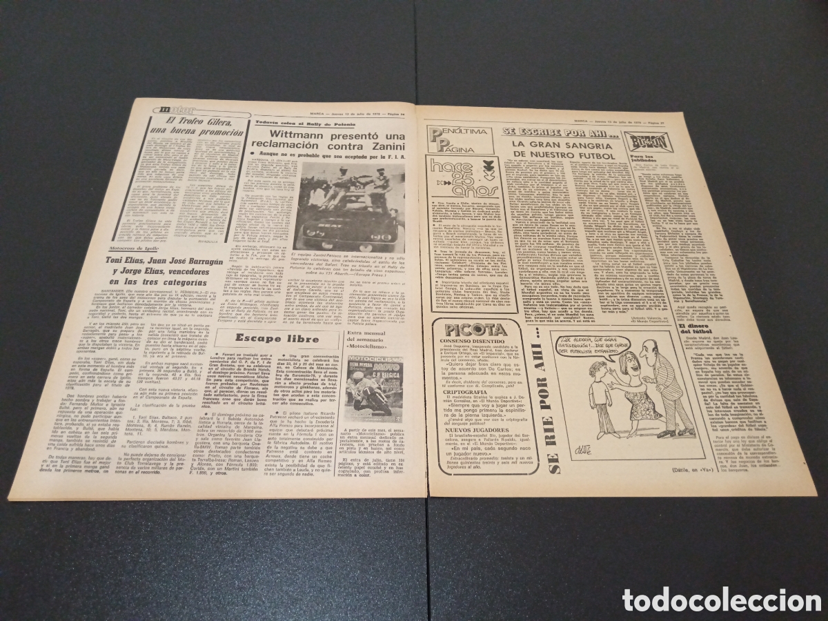Coleccionismo deportivo: MARCA 13/07/1978 - Foto 5