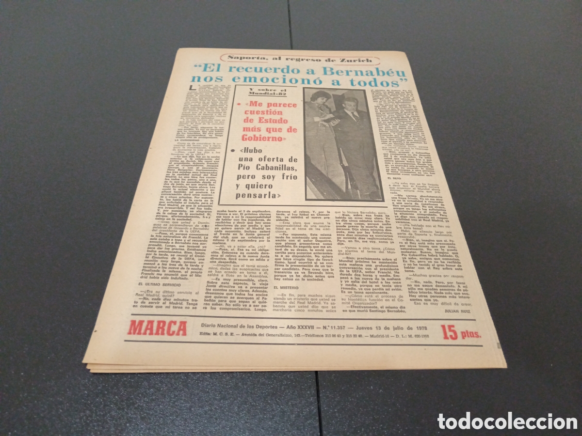 Coleccionismo deportivo: MARCA 13/07/1978 - Foto 6