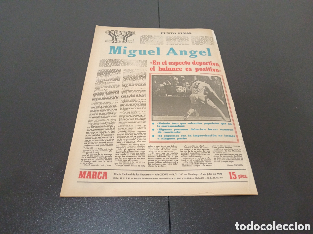 Coleccionismo deportivo: MARCA 16/07/1978 - Foto 8