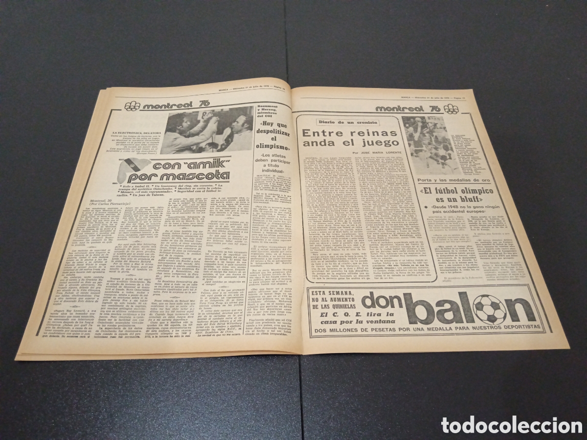 Coleccionismo deportivo: MARCA 21/07/1976 NADIA COMANECCI - Foto 6
