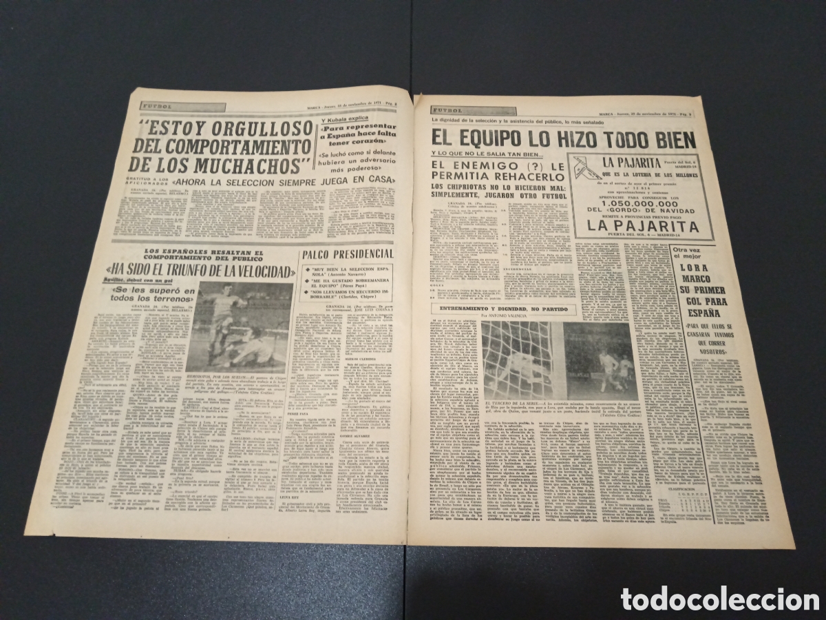 Coleccionismo deportivo: MARCA 25/11/1971 - Foto 2