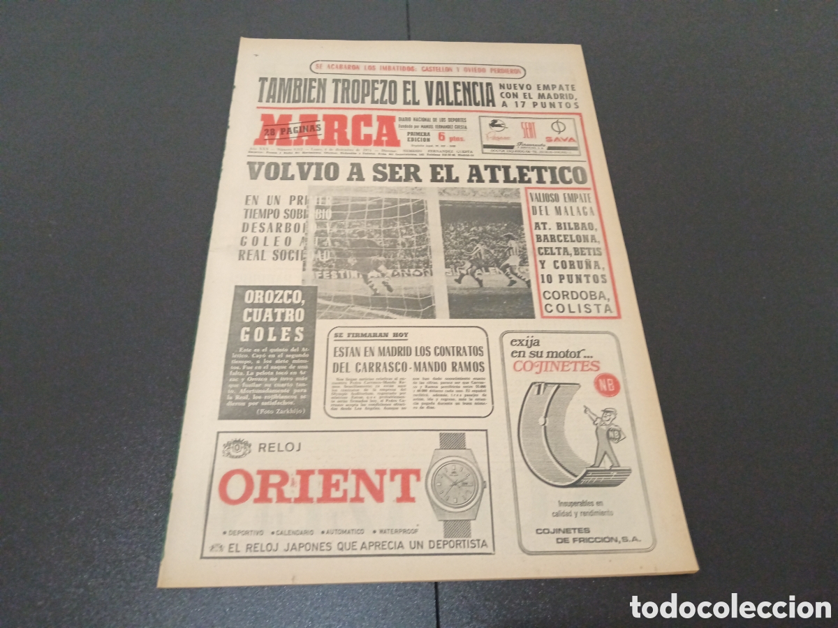 Coleccionismo deportivo: MARCA 06/12/1971 - Foto 1