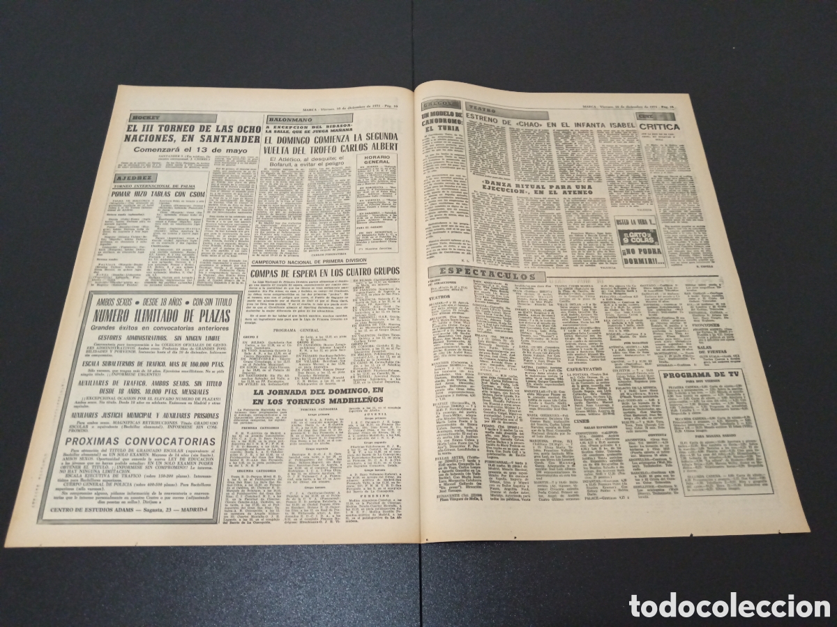 Coleccionismo deportivo: MARCA 10/12/1971 - Foto 3