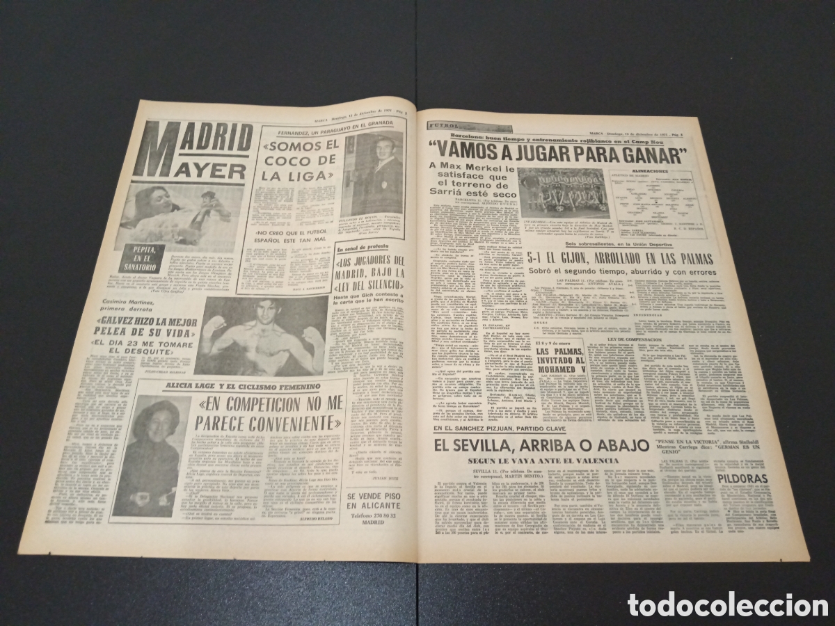 Coleccionismo deportivo: MARCA 12/12/1971 - Foto 2