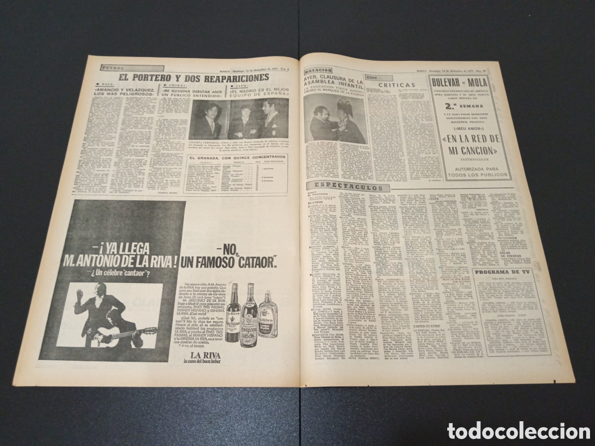 Coleccionismo deportivo: MARCA 12/12/1971 - Foto 3