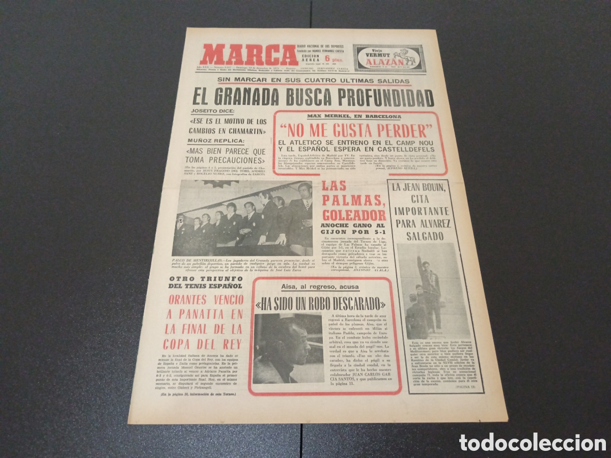 Coleccionismo deportivo: MARCA 12/12/1971 - Foto 1